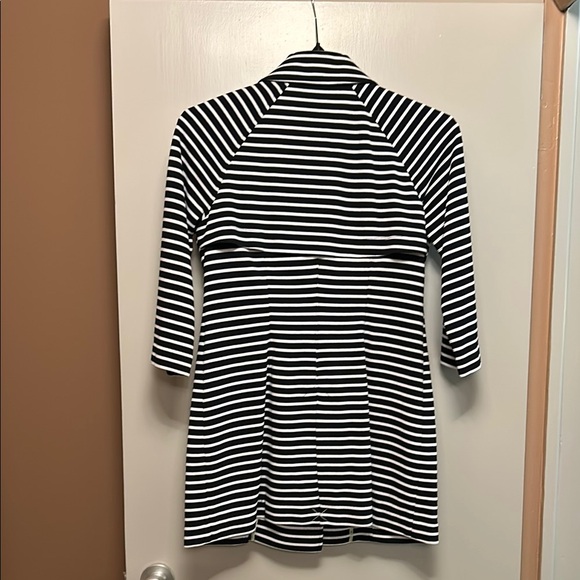 CAbi Black and White Striped Trench Coat - Picture 3 of 3